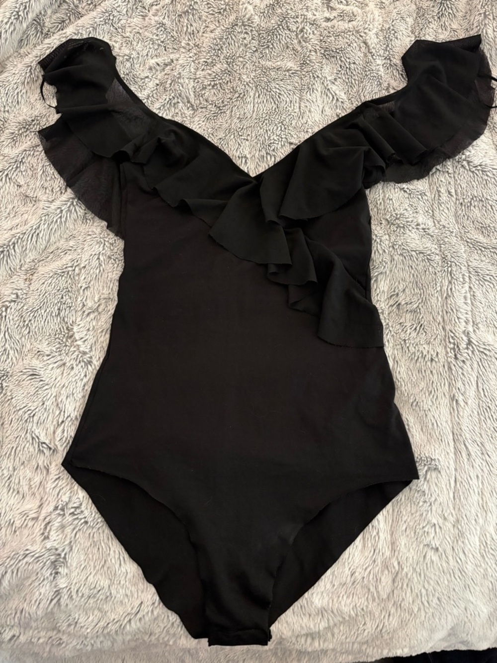 Zara Black Ruffle Bodysuit